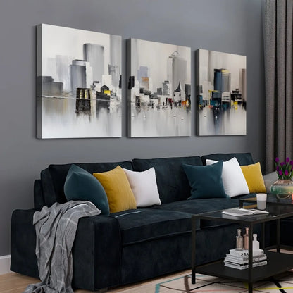 3 oil wall art - Modern New York print,