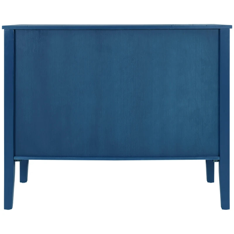 Adjustable Shelf Storage Sideboard With 3 Retro Metal Handles And 4 Pinewood Legs  For Entryway  Living Study Room