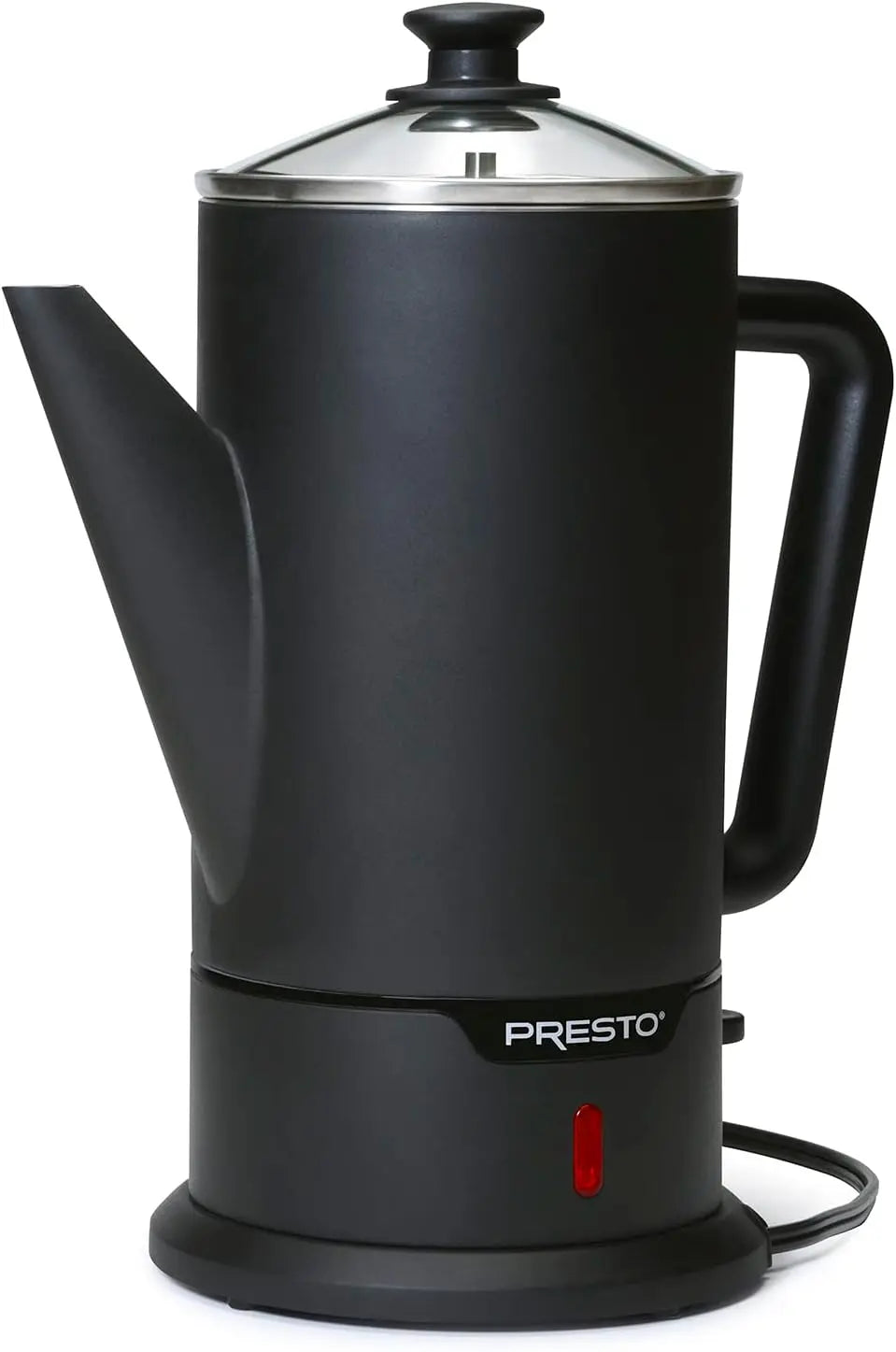 Stainless Steel Electric Coffee Percolator 12-Cups with Easy-Pour Spout and Stay-Cool Handle