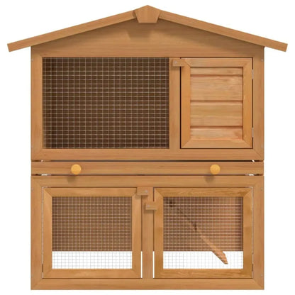 Outdoor Rabbit Hutch Small Animal House Pet Cage Wood 3 Doors Portable Waterproof