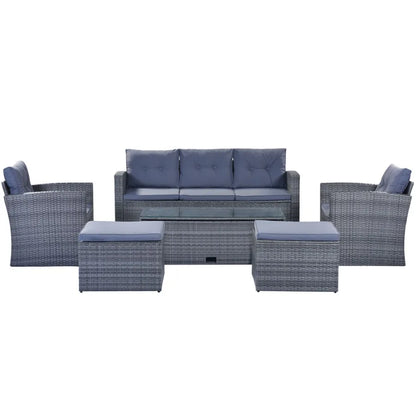 GO 6piece All-weather Wicker PE rattan Patio Outdoor Dining Conversation Sectional v