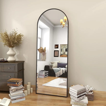 Arch Floor Mirror, Full Length Mirror Wall Mirror Hanging or Leaning Arched-Top Full Body Mirror with Stand for Bedroom