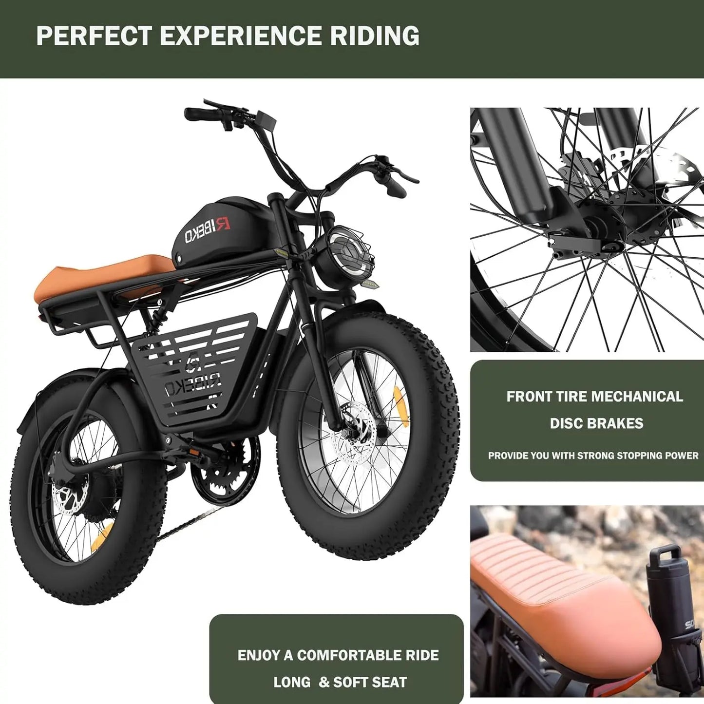 Electric Bike for Adults, Dual Motor2000Wo 20 in Fat Tire Ebike, Up to 37MPH & 80 Miles,48V 25Ah Removable Battery，7 Speed