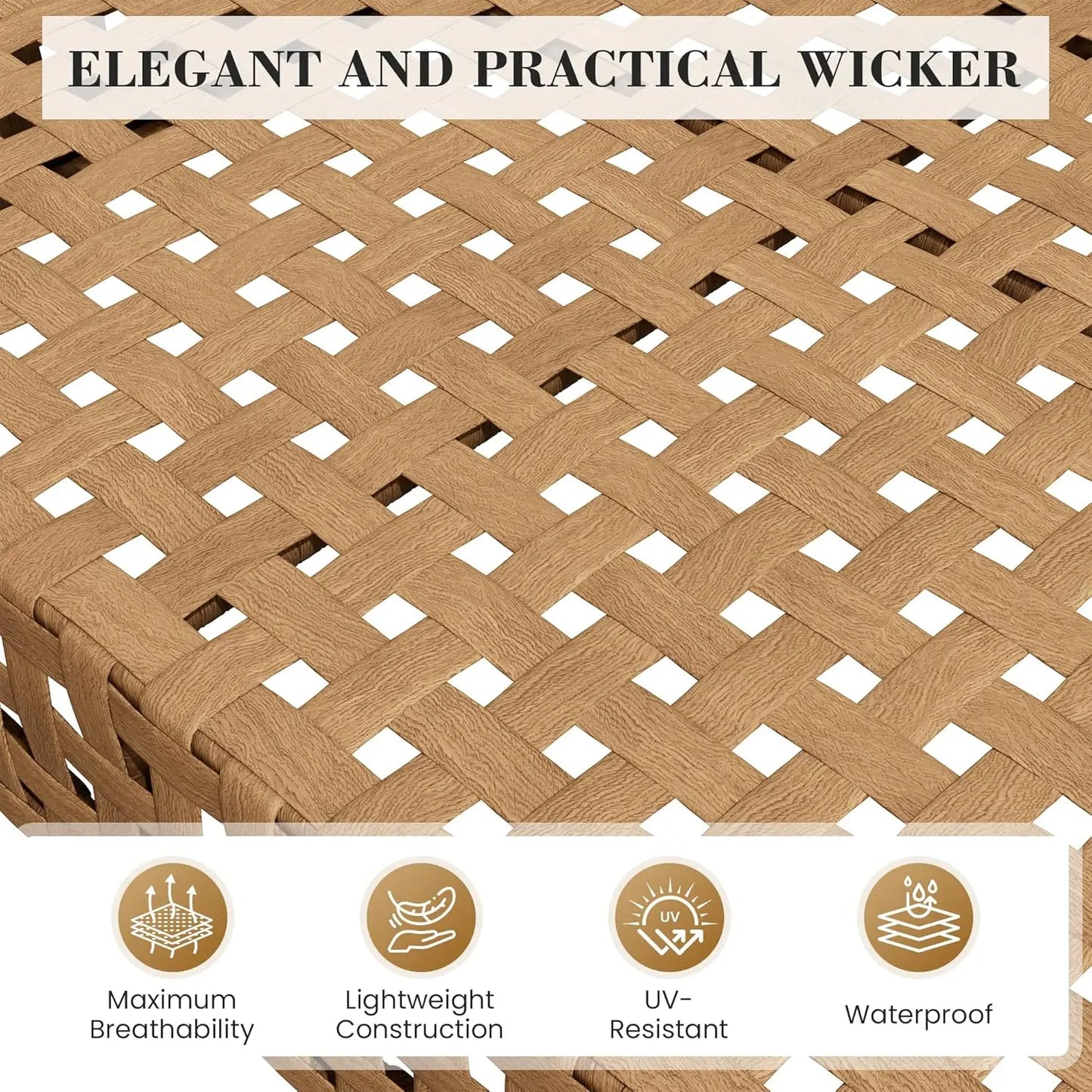 Wicker Patio Furniture Set, 7-Piece Modular Outdoor Furniture Set, High-Leg Design Sectional Patio Sofa