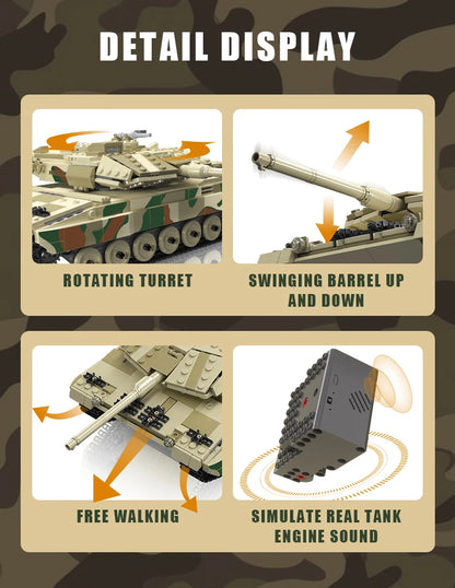 tank toy Technical The APP&RC Leopard 2 Tank Building Block Assembly Tank Brick Set Kids Christmas Gift