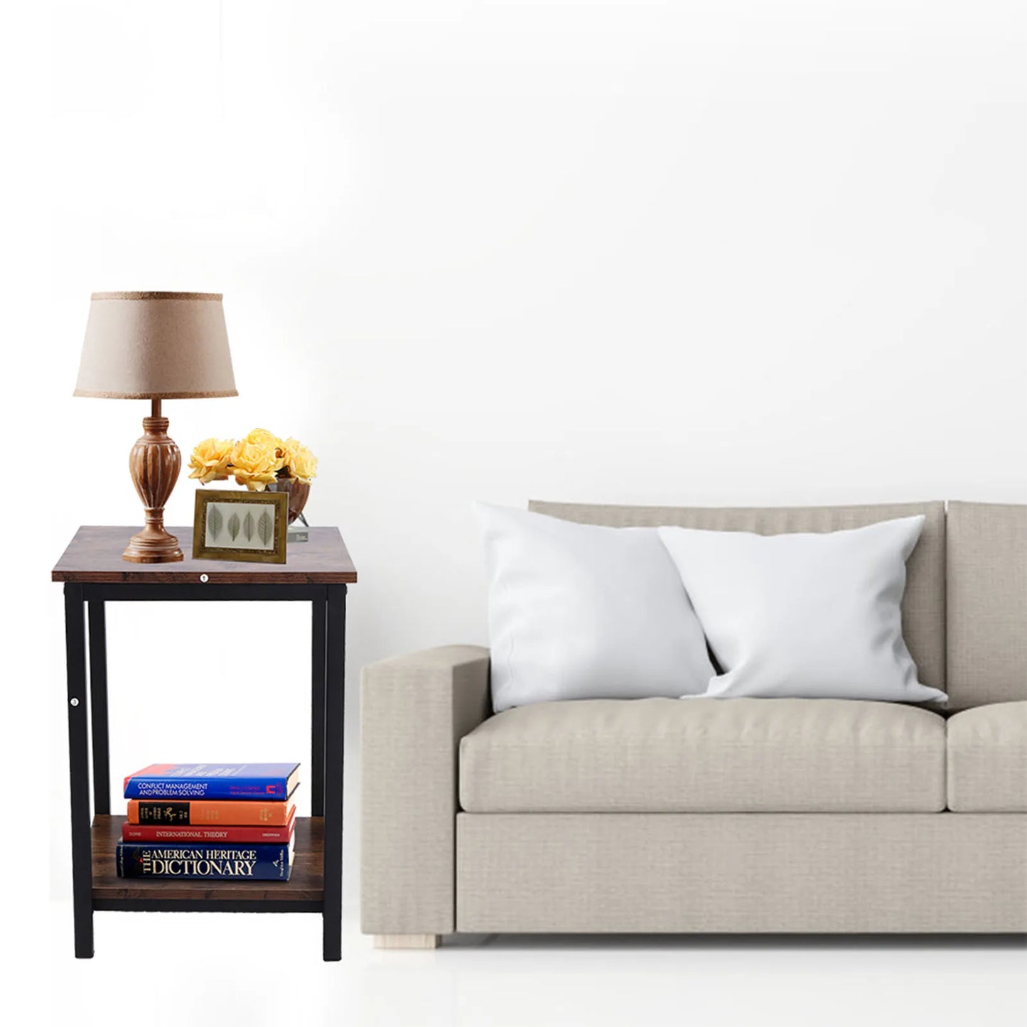 Living Room Desk Simple Double Layer Storage Cabinet Coffee End Table