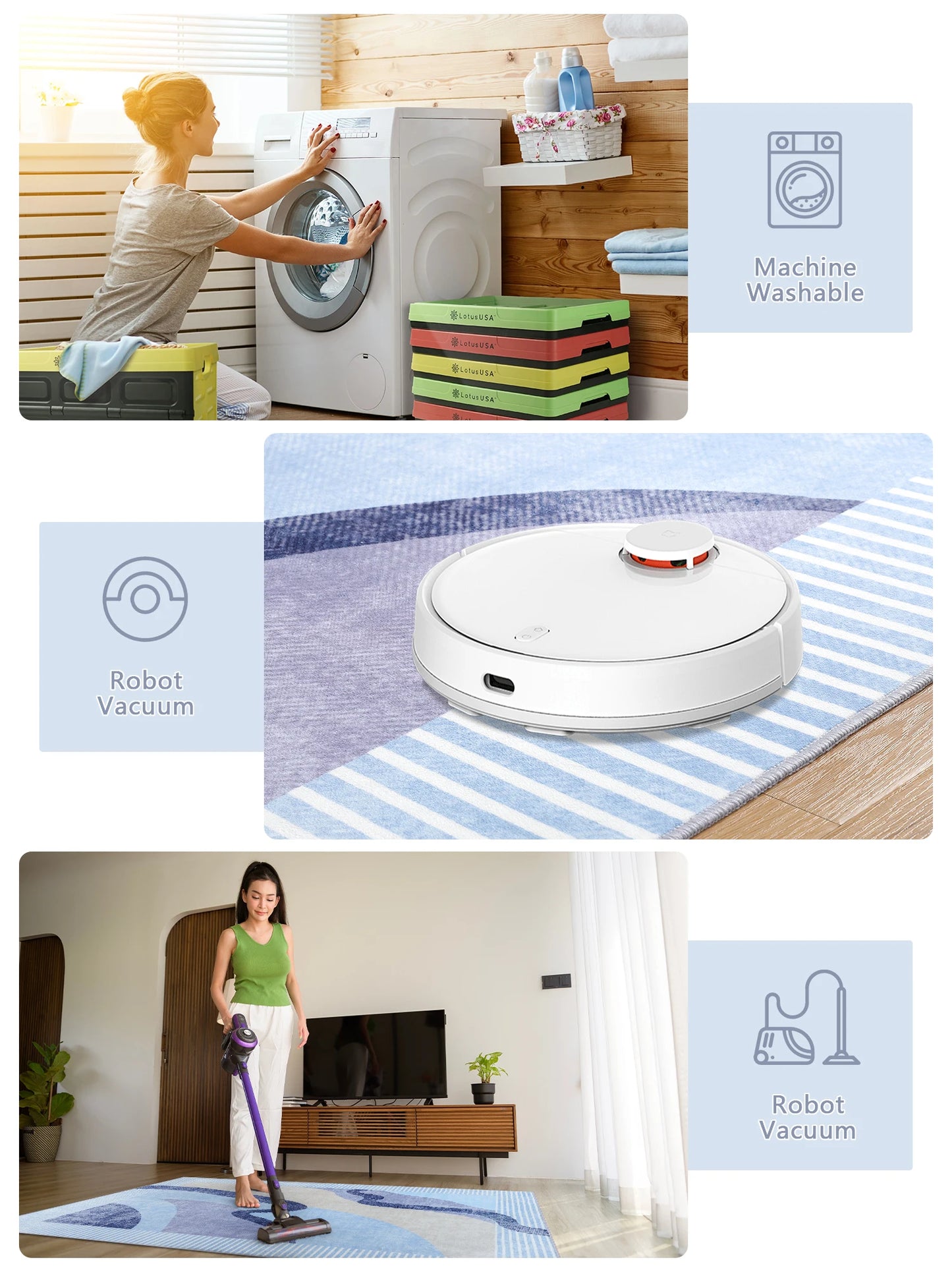 Area Rugs for Living Room, Machine Washable Vintage Rug,