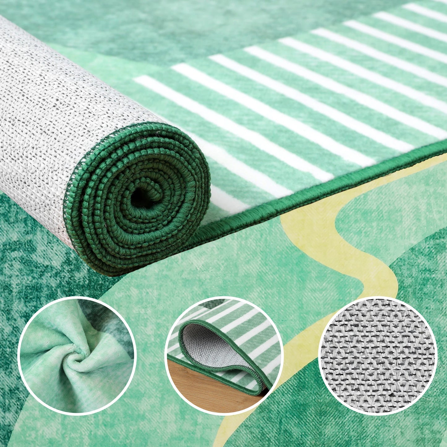 Area Rugs for Living Room, Machine Washable Vintage Rug,