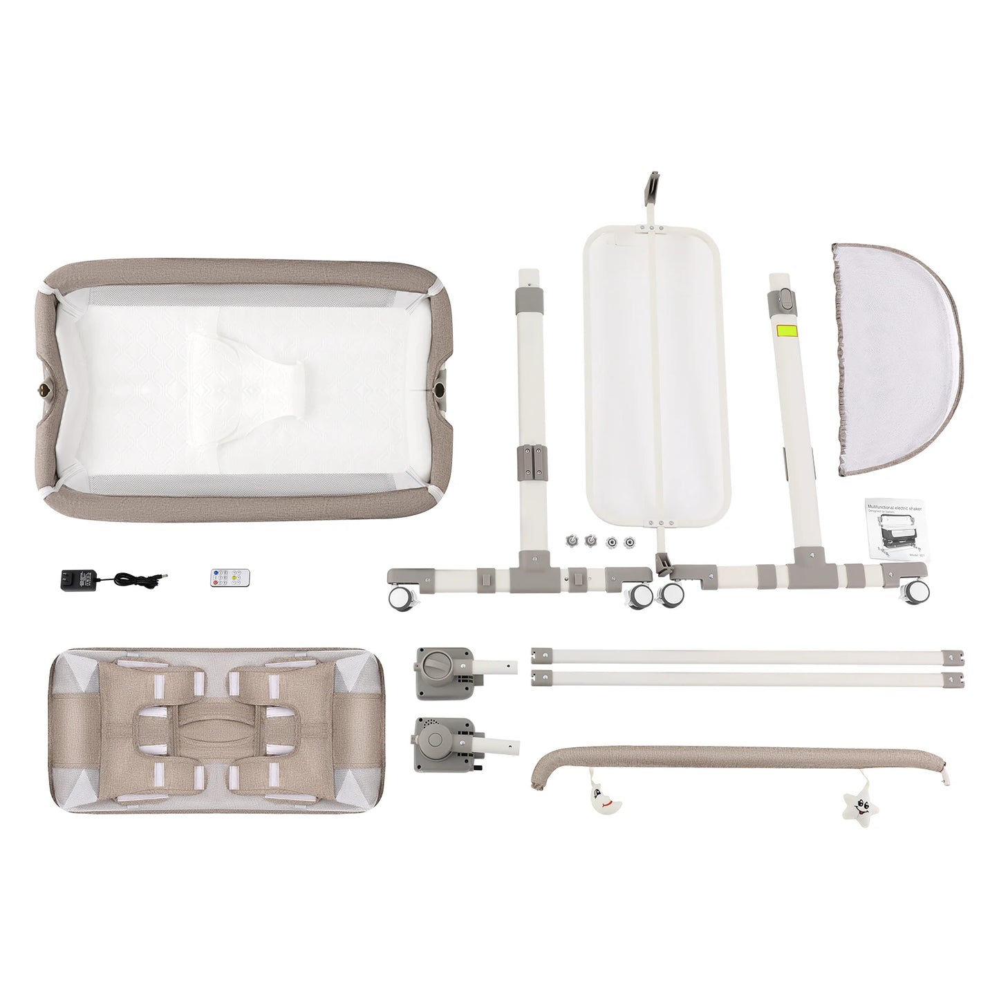 Portable Baby Bed Height Adjustable Bedside Sleeper Music Play