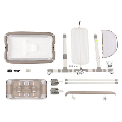 Portable Baby Bed Height Adjustable Bedside Sleeper Music Play