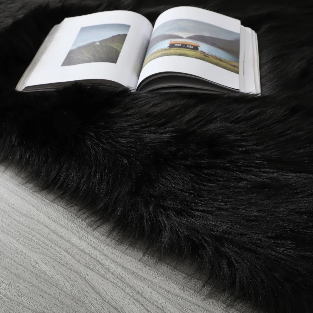 Faux Fur Sheepskin Area Rug Bedroom Blanket Living Room