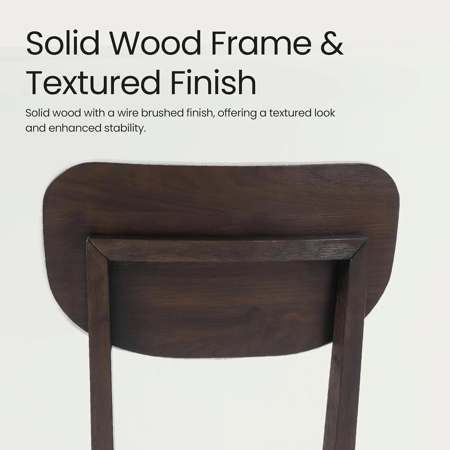 Solid Wood Dining Chairs Set of 6, Mid Century Modern Upholstered Kitchen Chairs with 3.3" Thick Cushion, Farmhouse