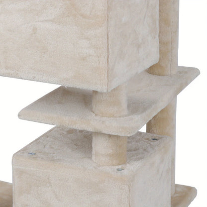 Multi-level 52" Cat Tree Tower for Multiple Cats W/Sisal Posts, Scratching Board