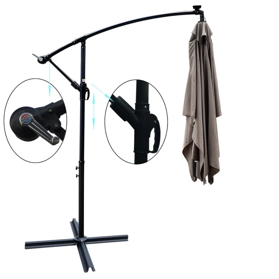 Rectangle 2x3M Outdoor Patio Umbrella Solar Powered LED Lighted