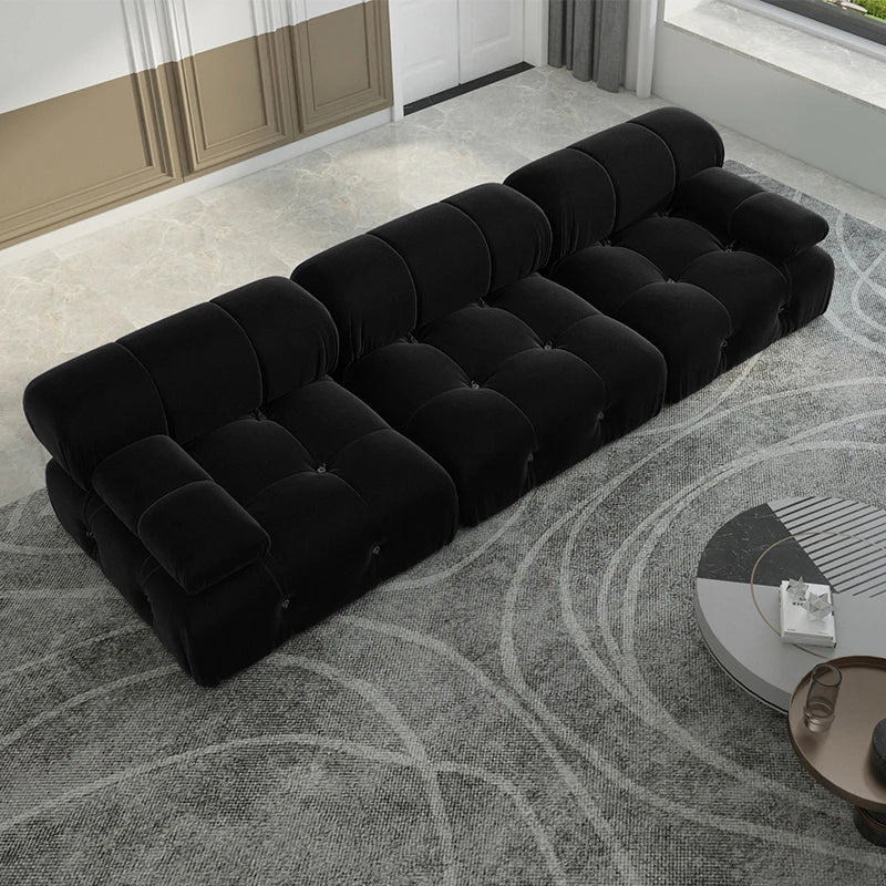 Minimalist Modular Sectional Sofas Modern Velvet Convertible Couches 3 Seats Living Room Sofa Sets