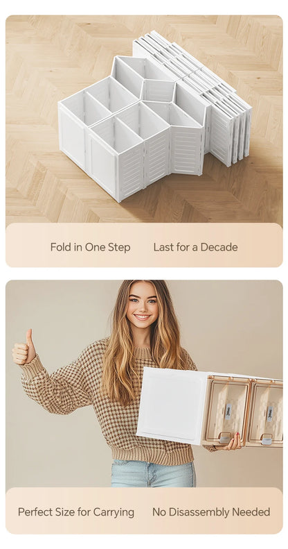 Foldable Clear Shoe Box,One Piece Shoe Rack, Bedroom Living Room Entrance Dormitory Accessory (For Entrance) Folding Sneaker