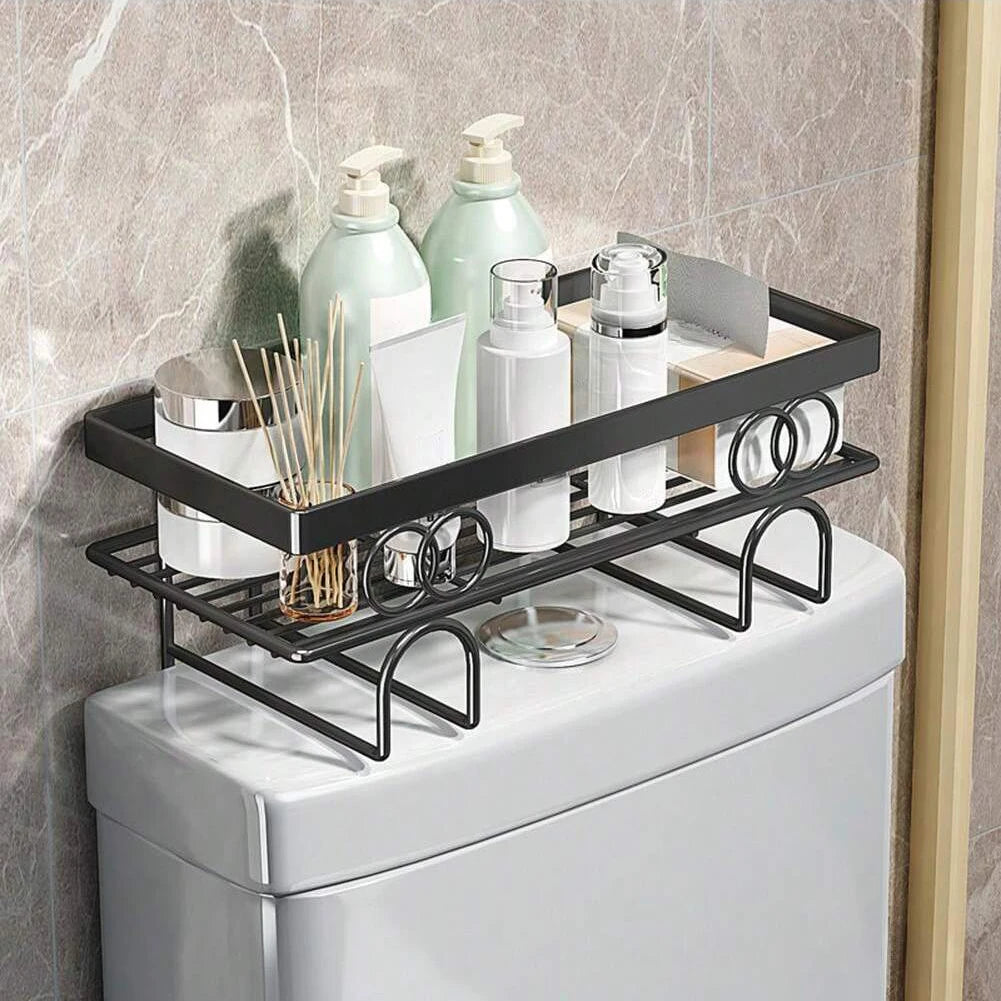 Over The Toilet Storage Shelf, 1-Tier/2-Tier/3-Tier Large Capacity Bathroom Storage Organizer Rack With No Drill Adhesive Hook