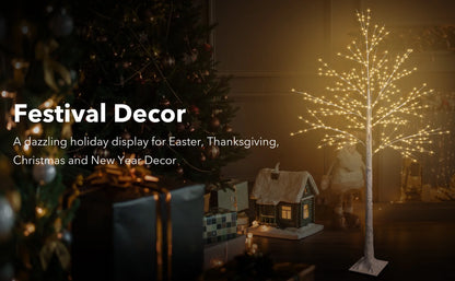 Lighted Birch Tree, Lighted Christmas Tree,