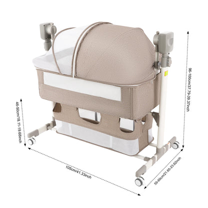 Portable Baby Bed Height Adjustable Bedside Sleeper Music Play