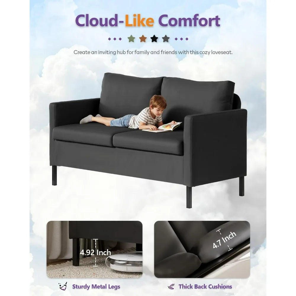 Faux Leather 2 Seater Love Seat Comfy