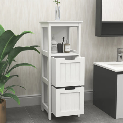 Bathroom Floor Cabinet with 2 Drawers and 1 Storage Shelf