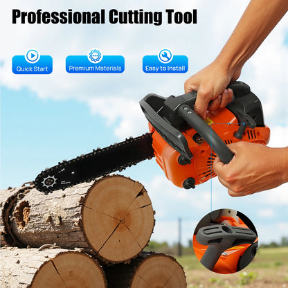 Top Handle Chainsaw 25.4CC Gasoline Chainsaw 2-Stroke Engine Chainsaw Woodworking Tools for Professional Logging Wood Cutting