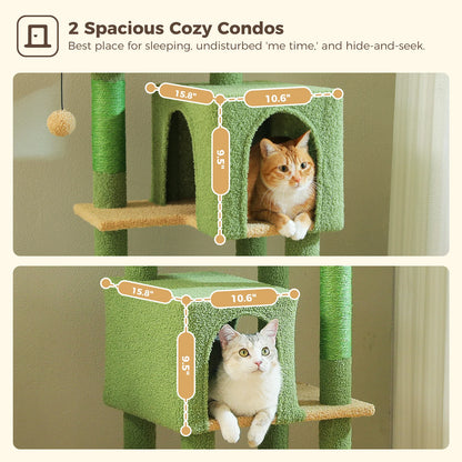 Cat Tree Tower with 4 Natural Sisal Scratching Posts