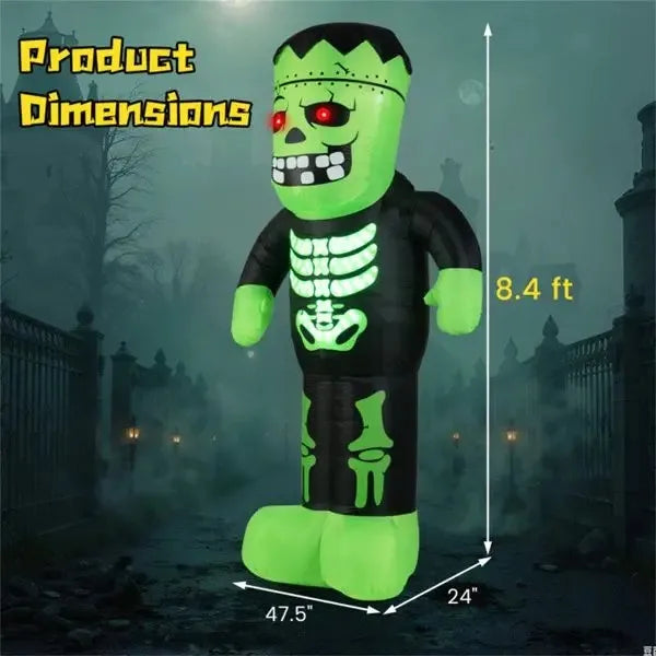LED-Lit Inflatable Frankenstein Waterproof Outdoor Halloween Decor with Stakes/Ropes