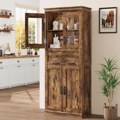 67" Tall Bathroom Storage Cabinet and Tall Cabinet for Living Room