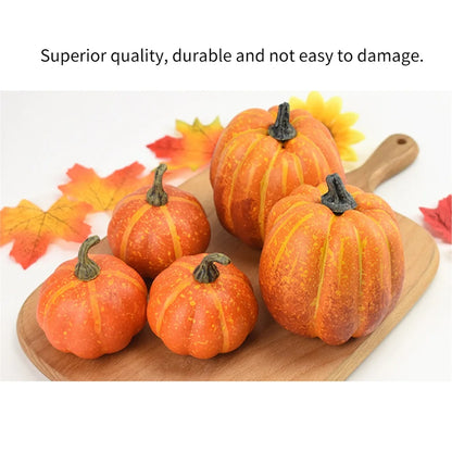 7pcs Fake Pumpkins Simulation Pumpkin Model Artificial Pumpkin Decoration Home Table Decor for Thanksgiving and Halloween