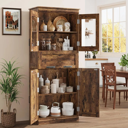 67" Tall Bathroom Storage Cabinet and Tall Cabinet for Living Room