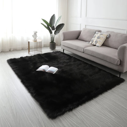 Faux Fur Sheepskin Area Rug Bedroom Blanket Living Room