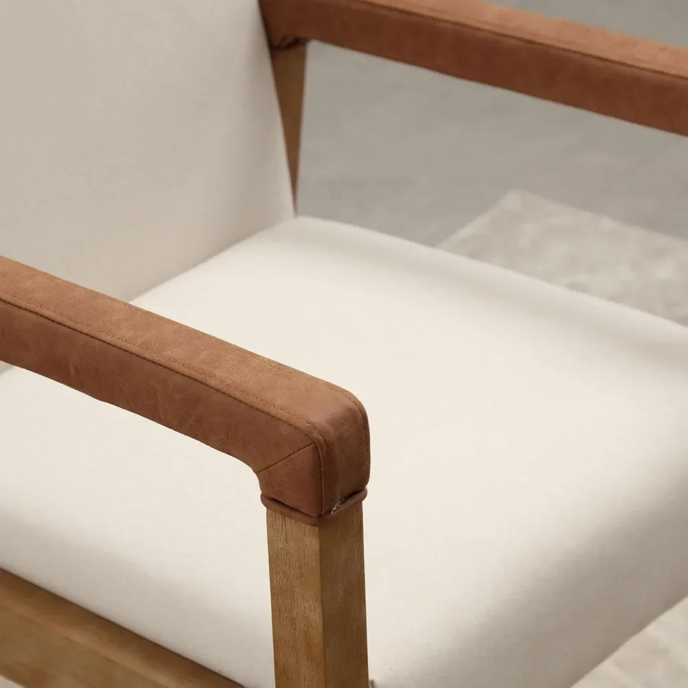 Modern Dining Chairs Set of 4 Linen Fabric Upholstered Kitchen Chairs, with Solid Wood Frame Armchair, Comfy Accent Side Chairs