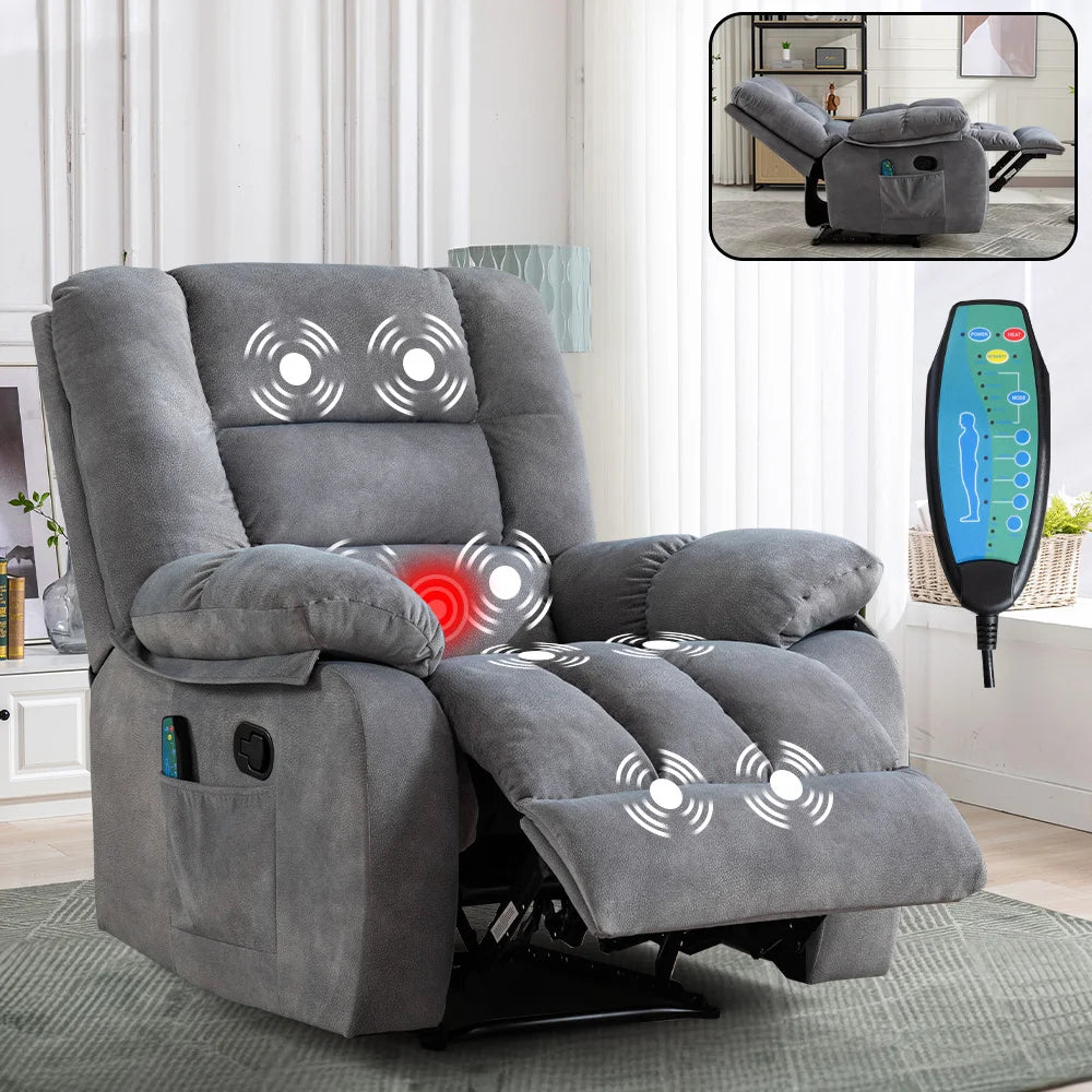 Manual Body Massage With Heating Function Sofa Chair Comfortable Elderly Chair Functional Chair With Storage Bag