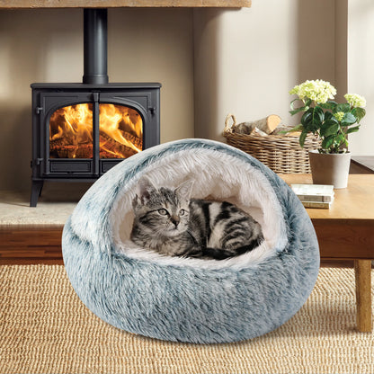 25'' Pet Cat Dog Lovely Cat Beds Nest Soft Comfortable Semi-enclosed Cat Nest Kennel indoor Pet house Supplies for Pet to Rest