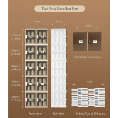 Foldable Clear Shoe Box,One Piece Shoe Rack, Bedroom Living Room Entrance Dormitory Accessory (For Entrance) Folding Sneaker
