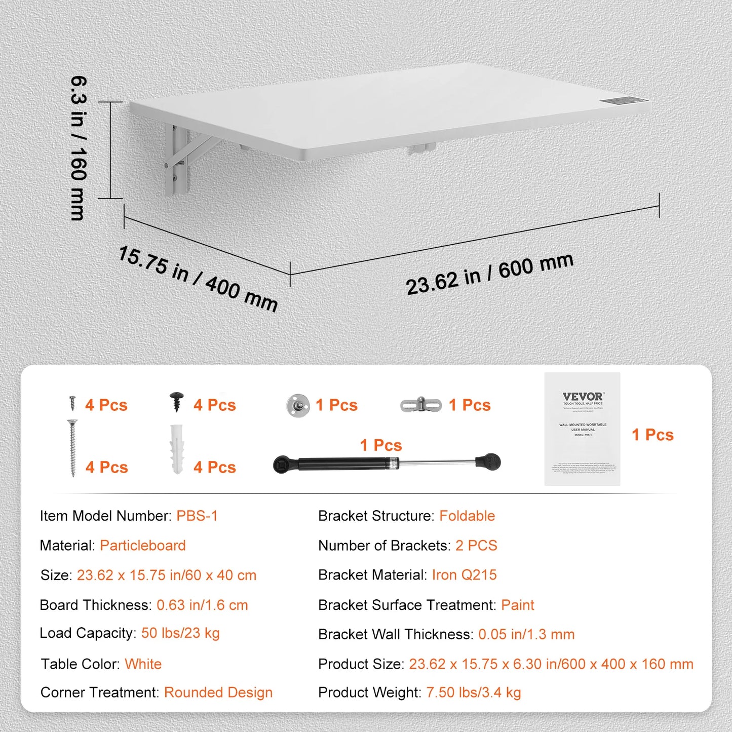 Wall Mounted Folding Table Drop Leaf