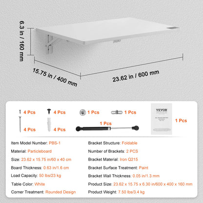 Wall Mounted Folding Table Drop Leaf