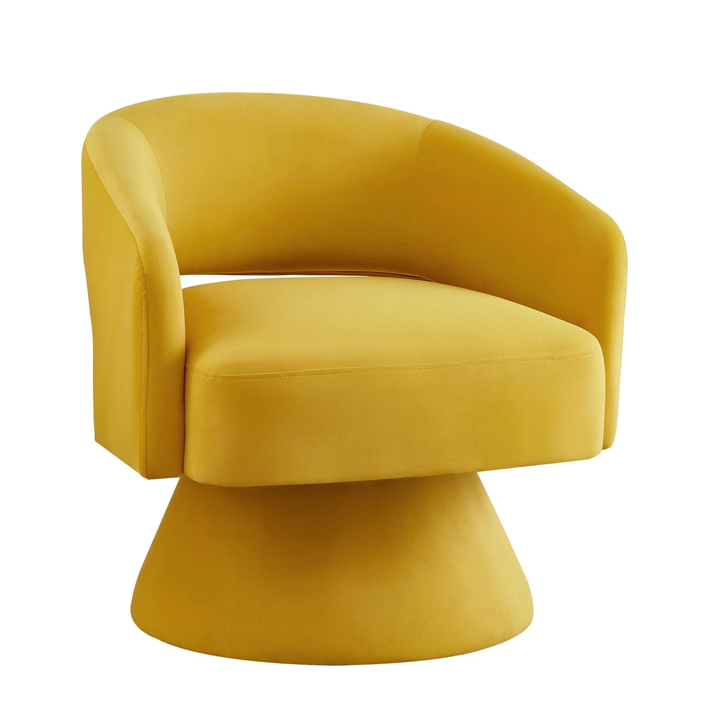 Modern Swivel Chair Upholstered Velvet Round Accent Armchair