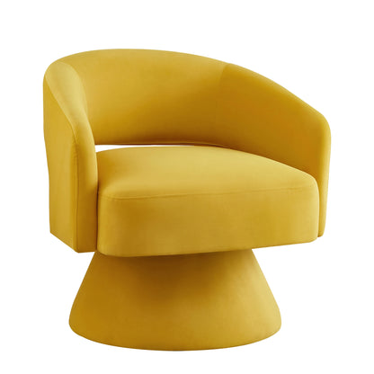 Modern Swivel Chair Upholstered Velvet Round Accent Armchair