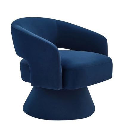 Modern Swivel Chair Upholstered Velvet Round Accent Armchair