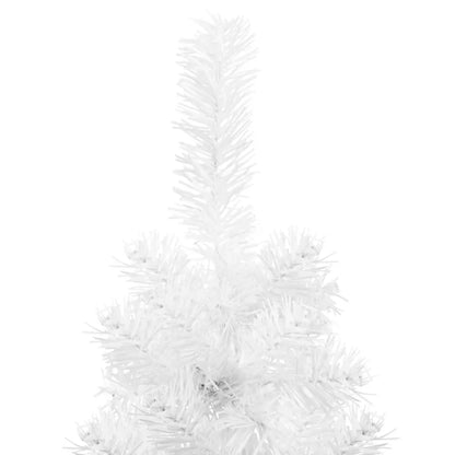 Slim Artificial Half Christmas Tree with Stand White 6 ft