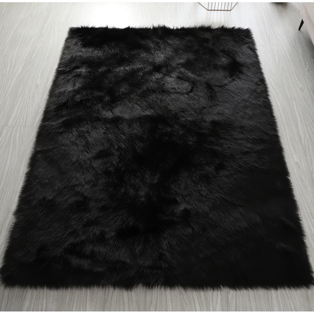 Faux Fur Sheepskin Area Rug Bedroom Blanket Living Room