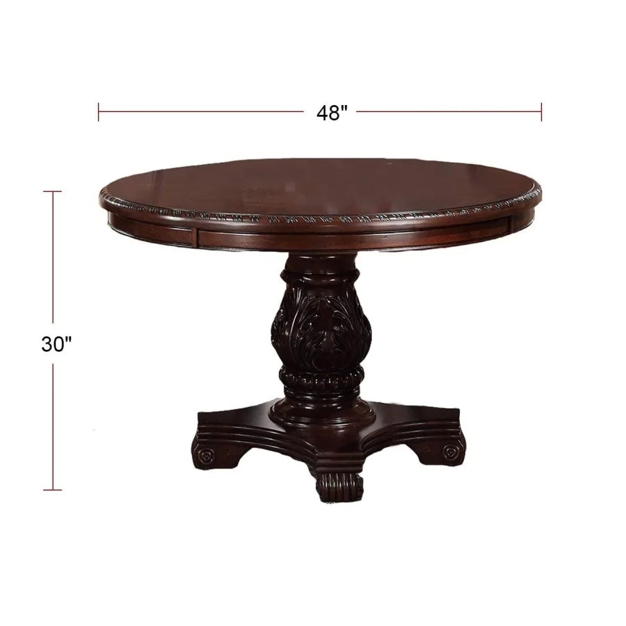 Dining Set with 1 Classic Dining Table & 4x Side Chairs, Round Table