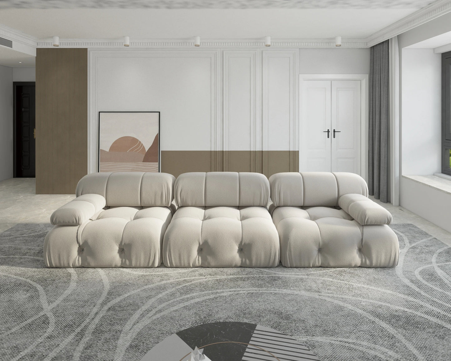 Minimalist Modular Sectional Sofas Modern Velvet Convertible Couches 3 Seats Living Room Sofa Sets