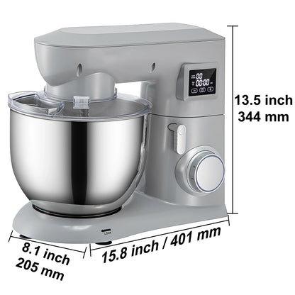 Stand Mixer Multifunctional Electric Mixer with 6 Speeds LCD Screen Timing 7.4 Qt Stainless Bowl Dough Hook