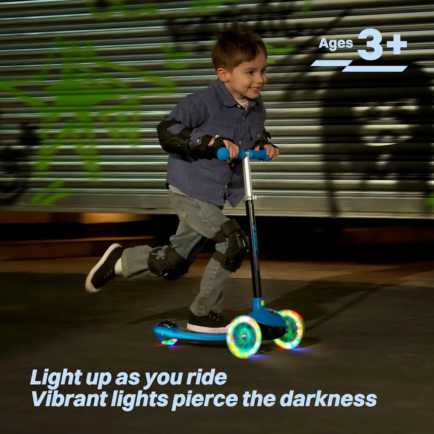 Kids Multicolor 3 Wheel Scooter Toddler Kick Scooters with LED Light-Up Wheels for Boys and Girls Gift 5 Adjustable Height