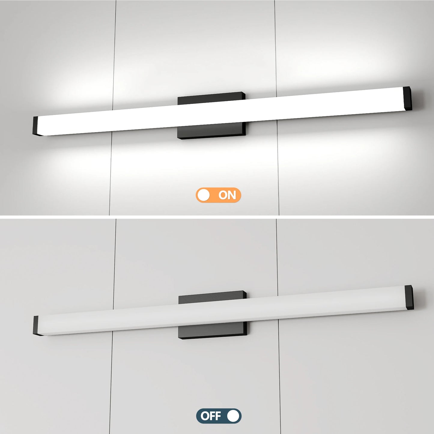Modern Dimmable Bathroom LED Vanity Light - Waterproof Anti-Rust White Strip Fixture for Mirror & Master Bathroom