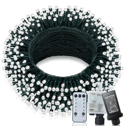 Outdoor Christmas Lights Waterproof String Fairy Lights with 8 Modes and Timer Lights for Door/yard/party/Christmas Decorations