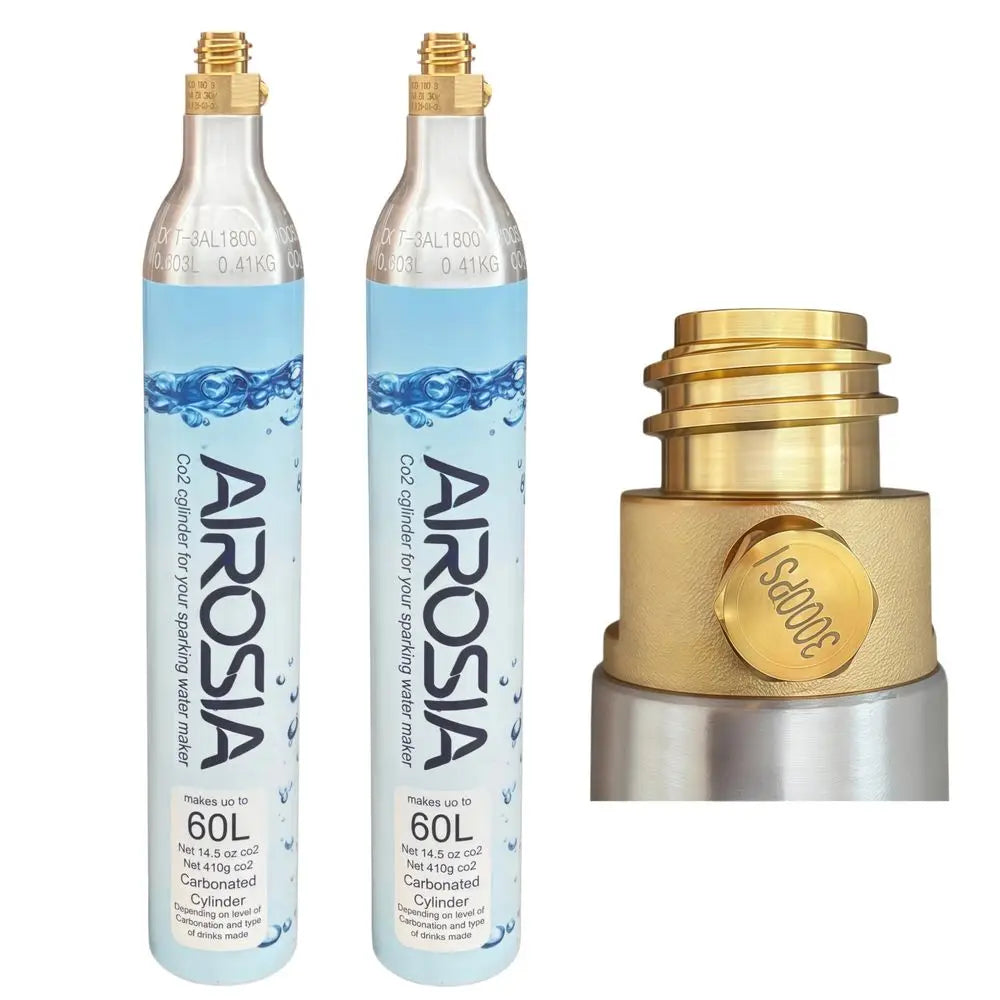Soda Maker, 304 Stainless Steel Sparkling Water Carbonator Machine with 2 BPA Free Bottles